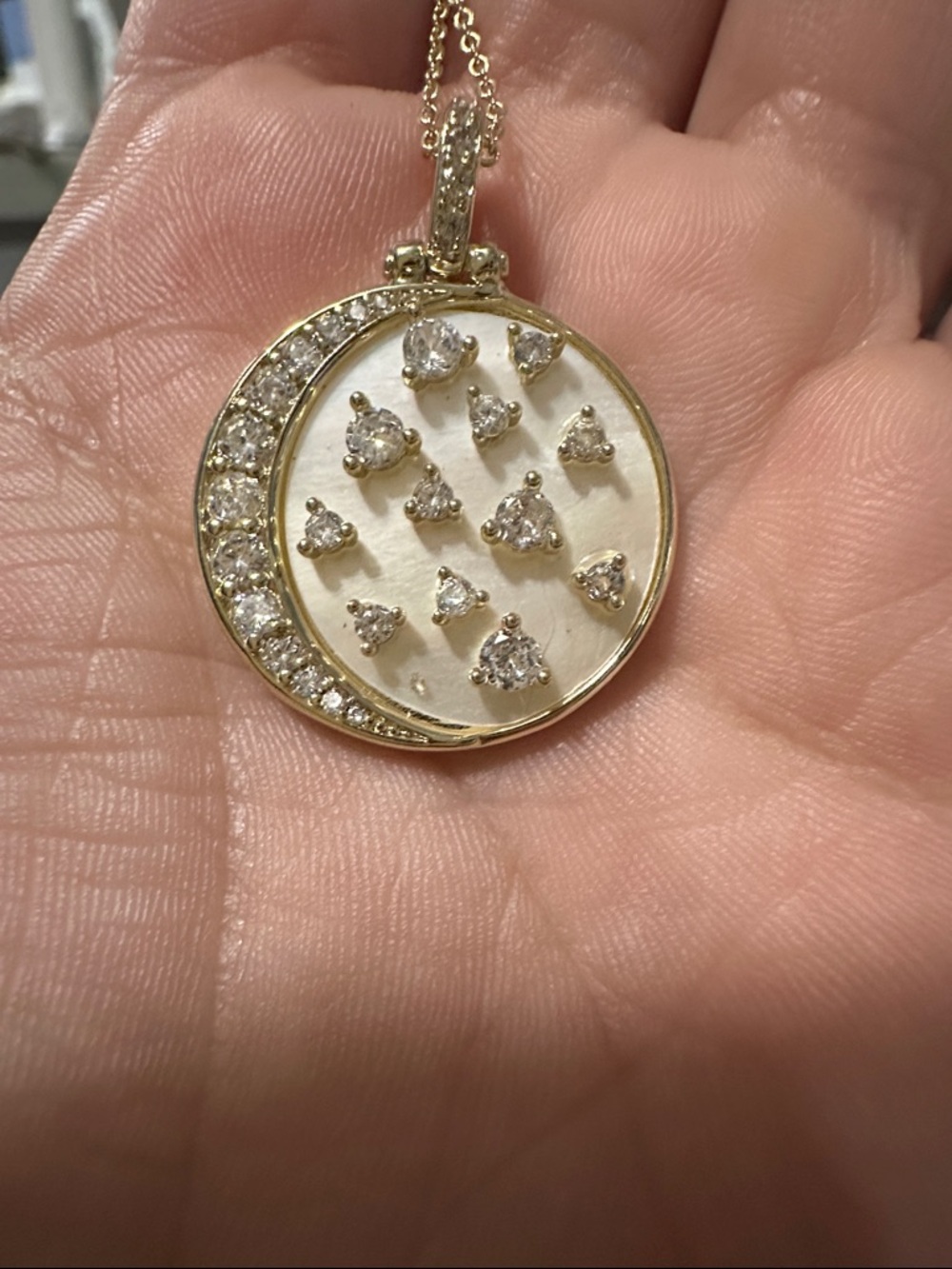 Melinda Maria and Crystal Disc Pendant Necklace - Picture 2 of 4